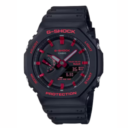 Casio G-Shock Ignite Red Series GA-B2100BNR-1A Black Resin Band Men Sports Watch